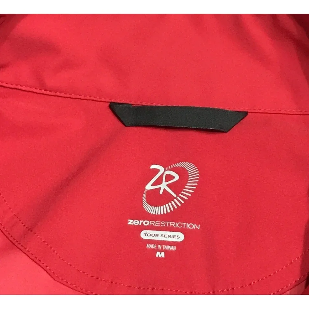 Mens ZERO RESTRICTION Tour Series‎ Golf 1/4 Zip Pullover Sz Med Rear Zip Pocket